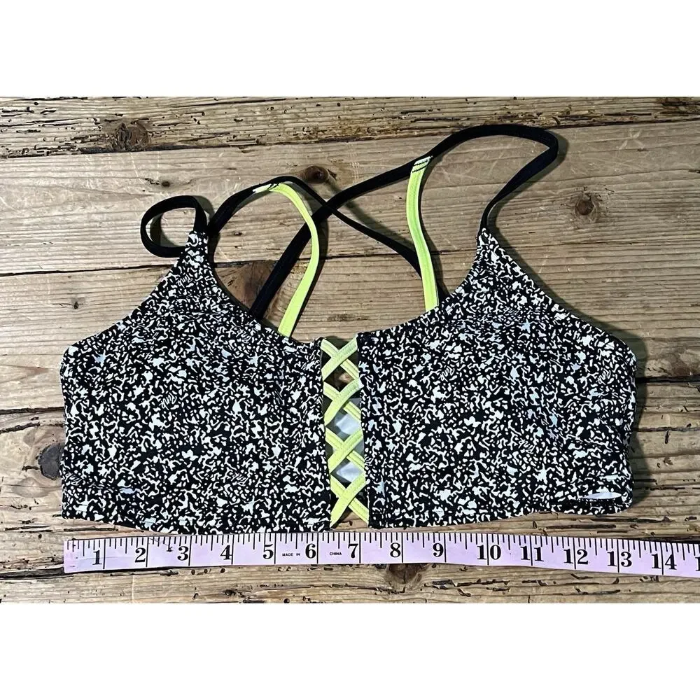 Victoria Secret Women’s Size M Black, White And Neon Green Sport Bra